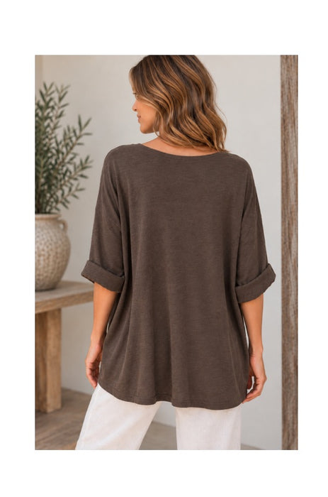 Cardigan viscose/polyester/nylon brown - One Size