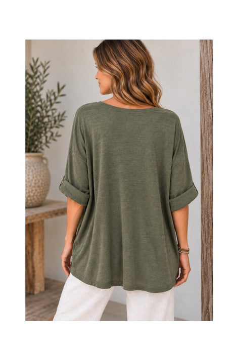 Cardigan viscose/polyester/nylon khaki - one size