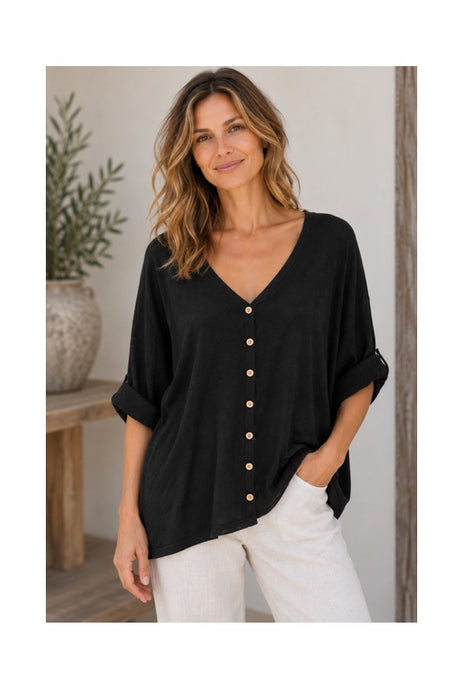 Cardigan viscose/polyester/nylon anthracite - One Size