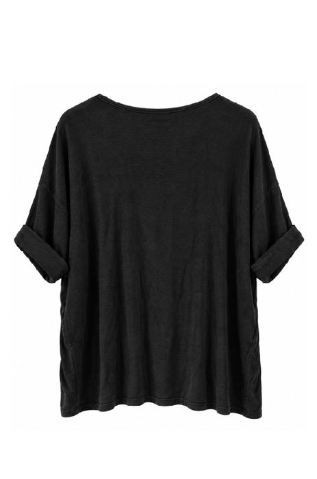 Strickpullover Viskose/Polyester/Nylon mit Knöpfen schwarz - One Size