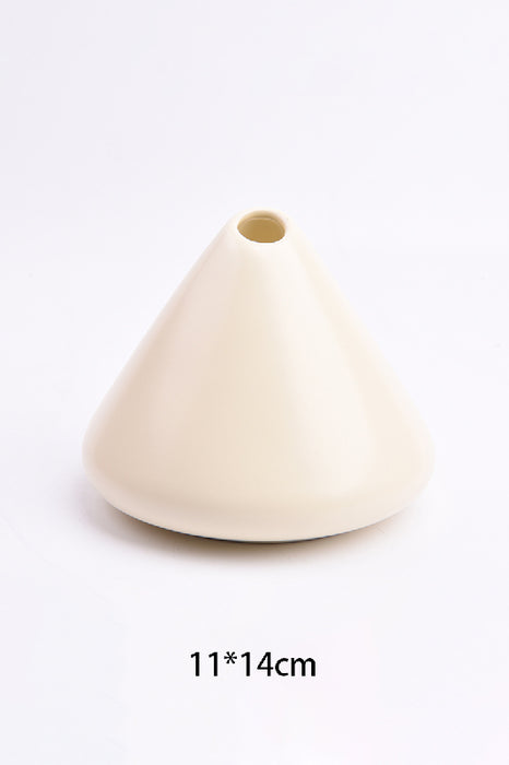 Incense burner ceramic pyramid shape smooth off-white 14x11cm