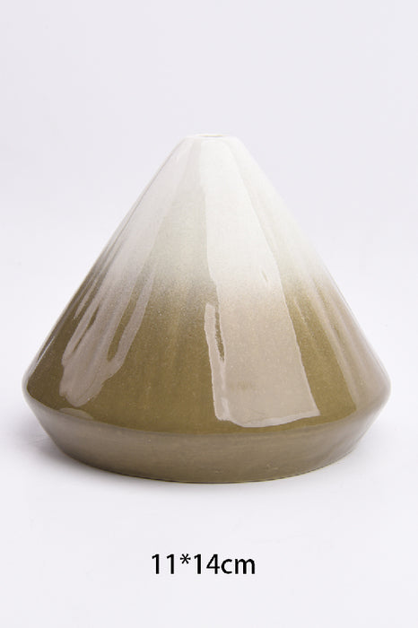 Räuchergefäss Keramik Pyramidenform beige/weiss 14x11cm