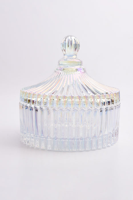 Glasdose klar mit Deckel in Zeltform 14x14.5cm