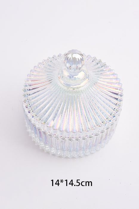 Glasdose klar mit Deckel in Zeltform 14x14.5cm