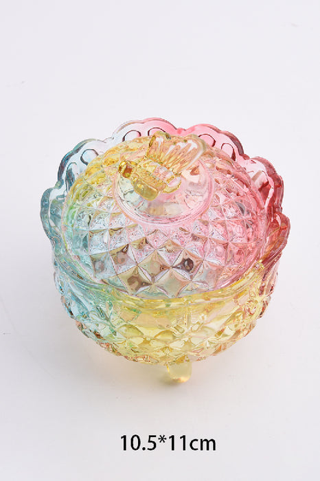 Bonbonniere mit Deckel in Schmetterlingsform multicolor 10.5x11 cm