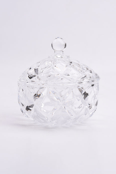 Glasdose rund mit Deckel abgerundet klar 10x11.5cm