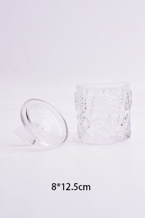 Glasdose Zylinder mit Deckel Schmetterlinge 8x12.5cm