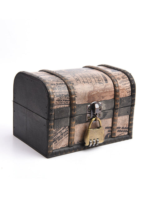 Holzbox braun bedruckt mit Schloss 13x10x8cm