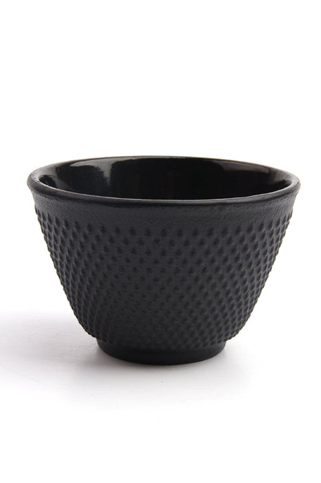Tasse à thé en fonte noire nervurée 120ml