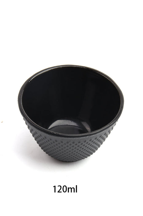 Tasse à thé en fonte noire nervurée 120ml