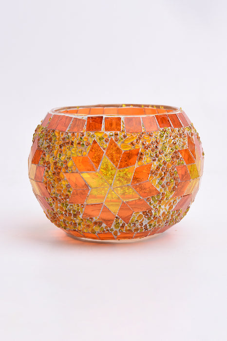 Mosaik Windlicht gelb/orange/multicolor 6.5x8.5cm