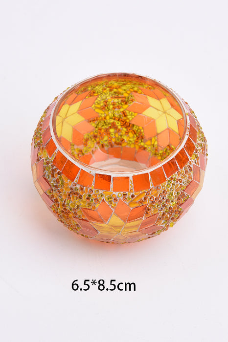 Mosaik Windlicht gelb/orange/multicolor 6.5x8.5cm