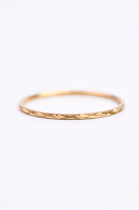 Ring Edelstahl vergoldet Rhombenschliff