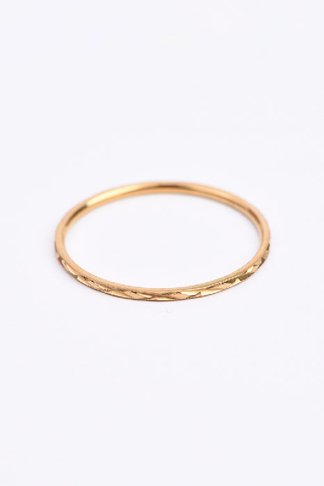 Ring Edelstahl vergoldet Rhombenschliff