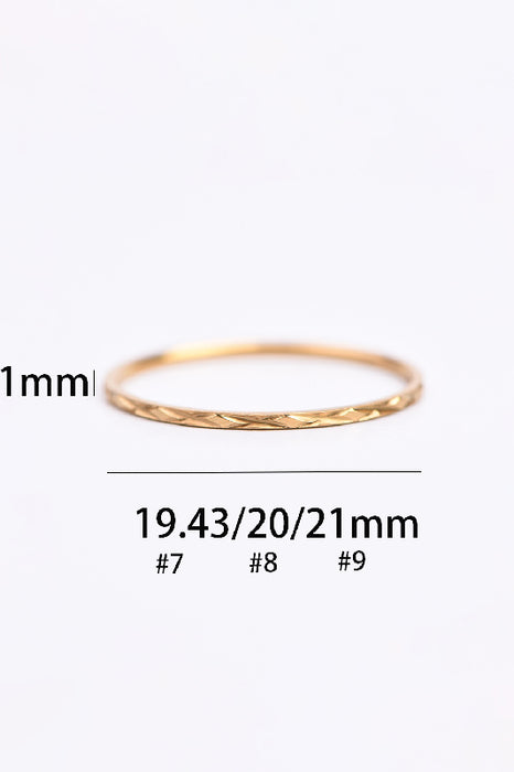 Ring Edelstahl vergoldet Rhombenschliff