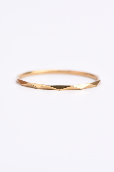 Ring Edelstahl vergoldet Dreieckschliff