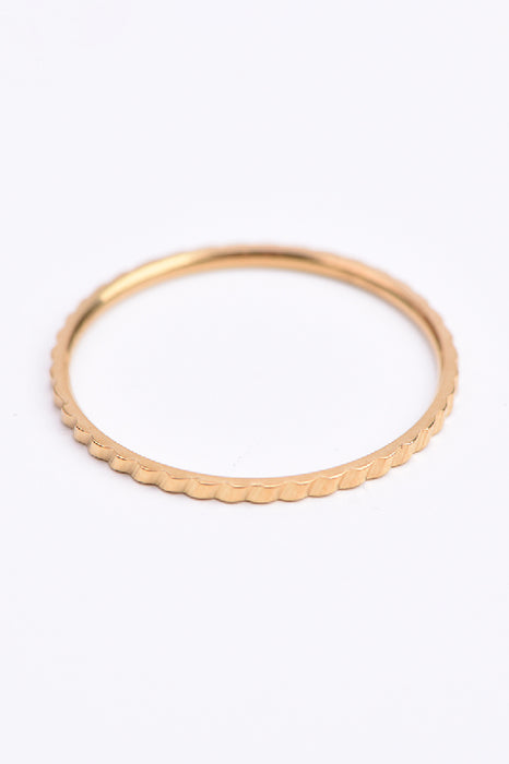 Ring Edelstahl vergoldet Quer-Rillen