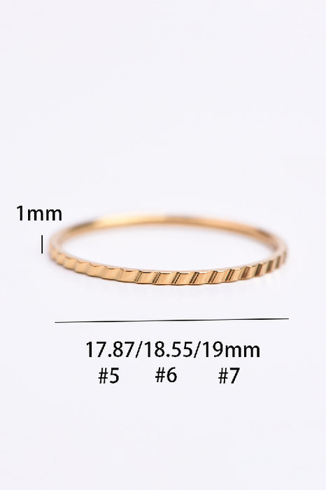 Ring Edelstahl vergoldet Quer-Rillen
