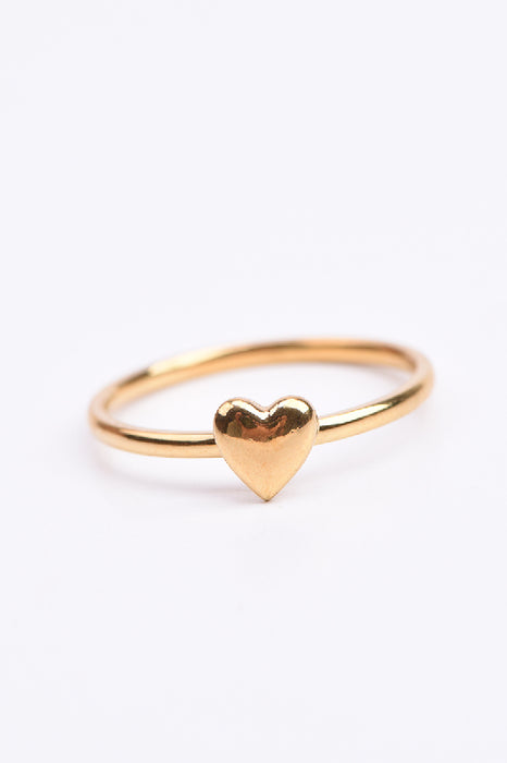 Ring Edelstahl vergoldet kleines Herz