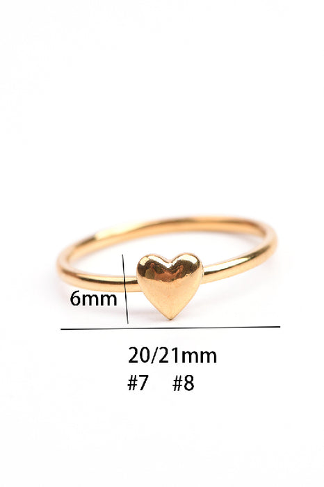 Ring Edelstahl vergoldet kleines Herz