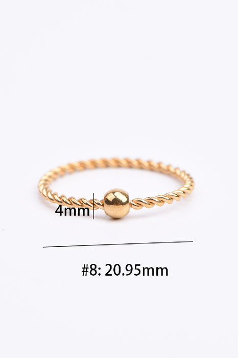 Ring Edelstahl vergoldet mit Kugel