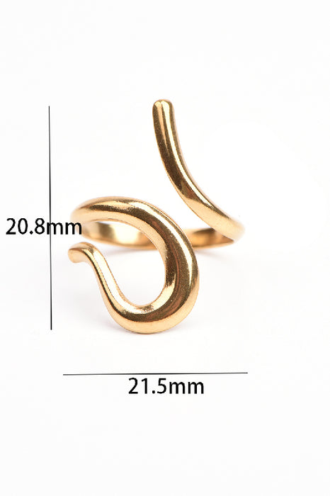 Ring Edelstahl vergoldet S-förmig verstellbar
