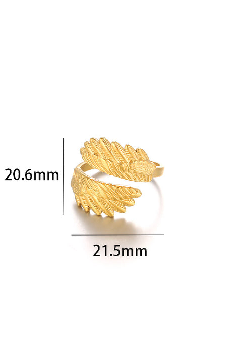 Ring Edelstahl vergoldet kleine Flügel verstellbar