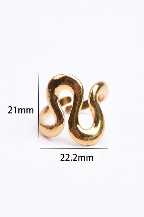 Ring Edelstahl vergoldet Schlange verstellbar