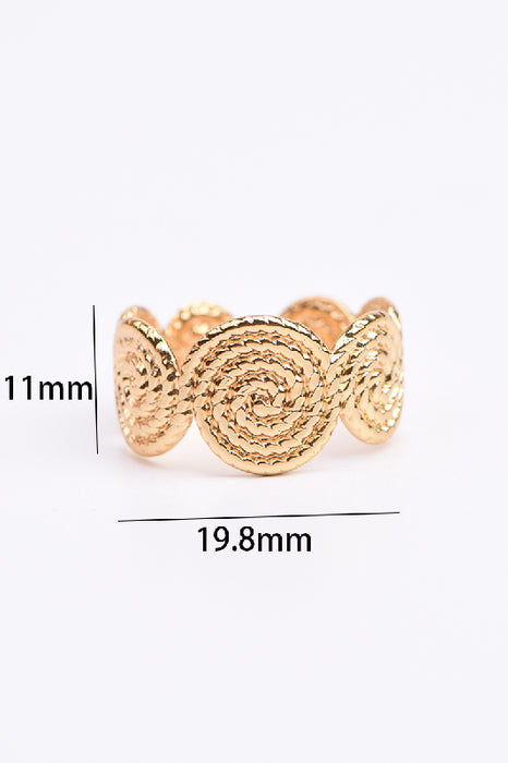 Ring Edelstahl vergoldet Kreise verstellbar