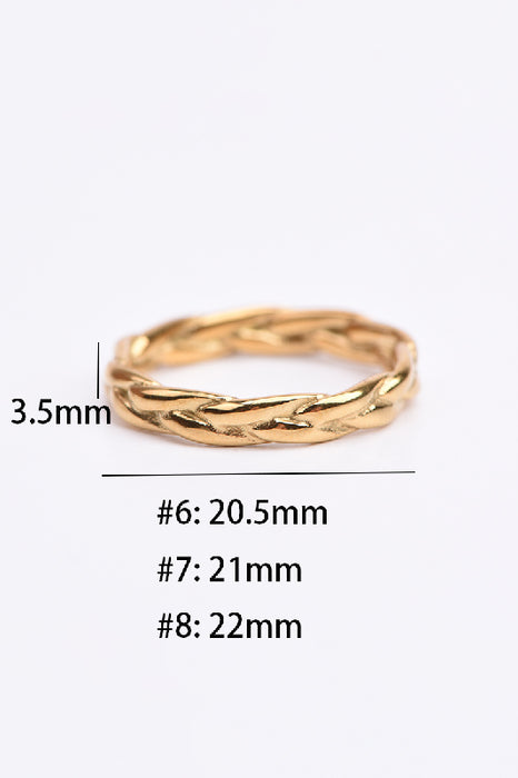 Ring Edelstahl vergoldet gedreht