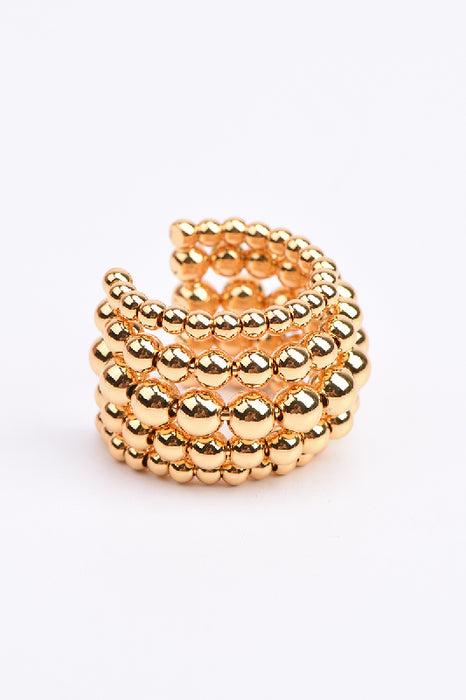 MISSING_Ring gold-plated stainless steel 5-row beads adjustable