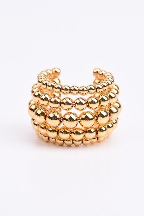 MISSING_Ring gold-plated stainless steel 5-row beads adjustable