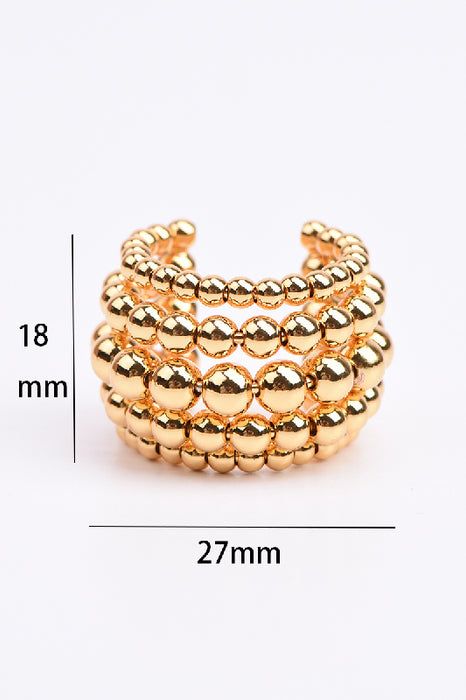 MISSING_Ring gold-plated stainless steel 5-row beads adjustable