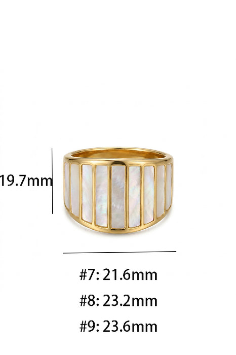 Ring Edelstahl vergoldet Perlmutt