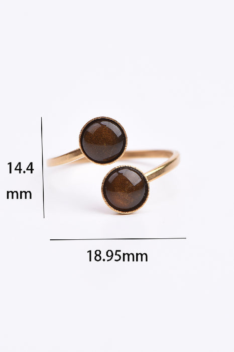 Ring Edelstahl vergoldet Tigerauge verstellbar