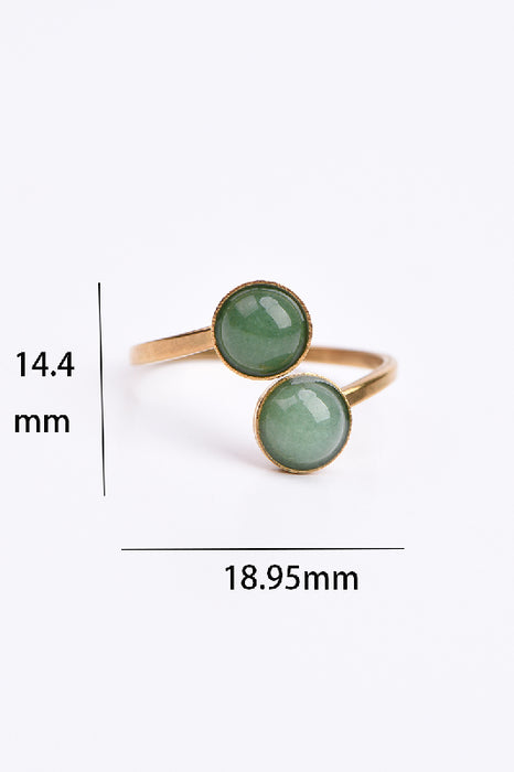 Ring Edelstahl vergoldet grüner Aventurin verstellbar