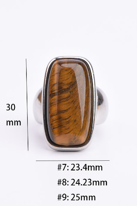 Ring Edelstahl versilbert Tigerauge