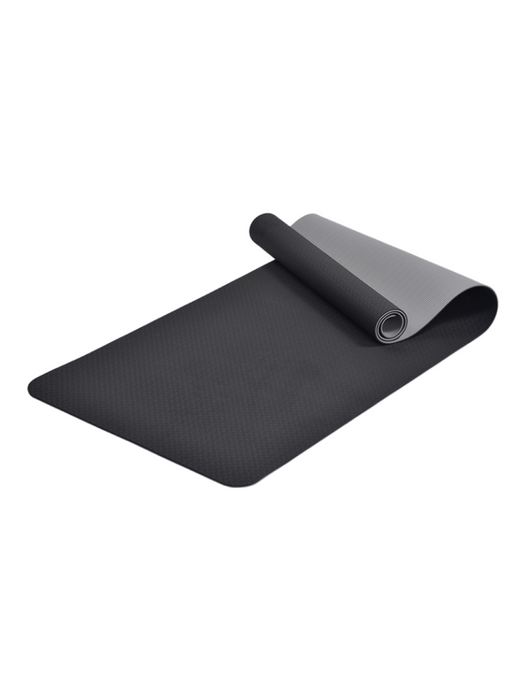 Yoga mat TPE black &amp; grey 183x61x 0.6 cm 