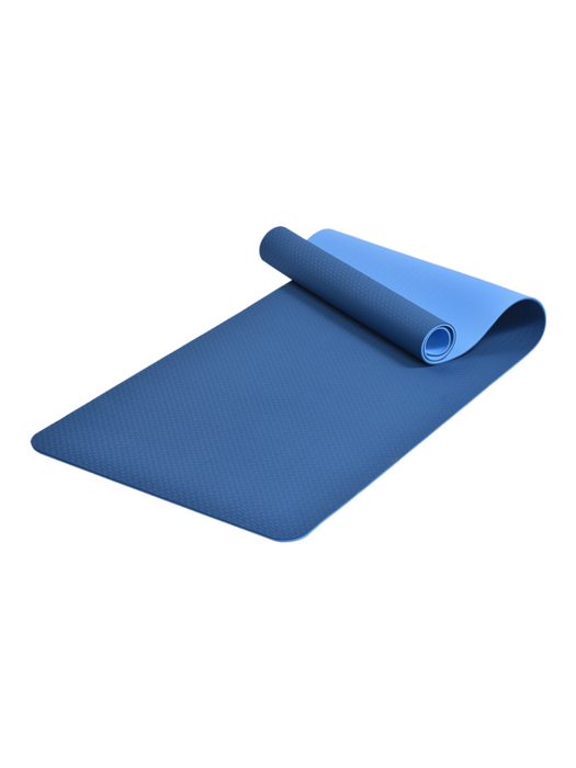 Yoga mat TPE dark blue &amp; light blue 183x61x 0.6 cm 