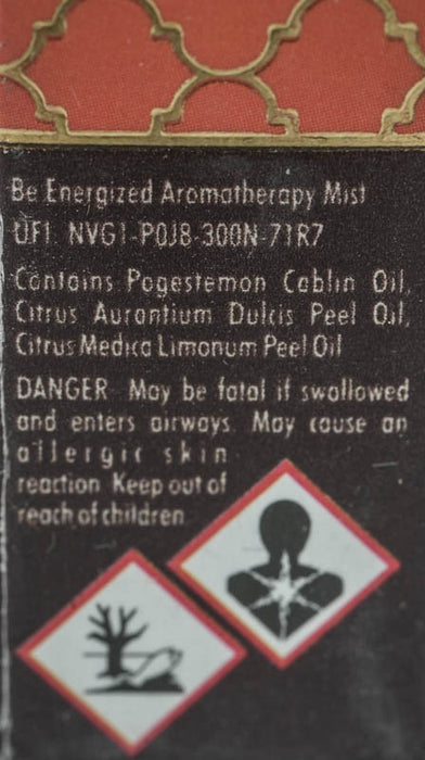 Aromaspray Be Energized - Duftnote: Sweet Orange, Lemon, Pachouli Oil, 8 ml