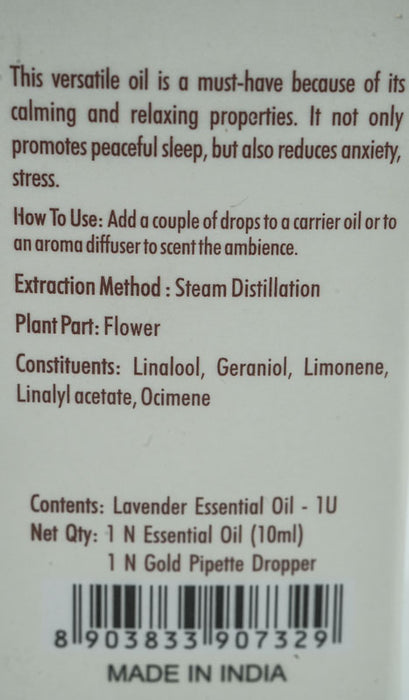 Huile aromatique 10 ml Ayurveda Lavande