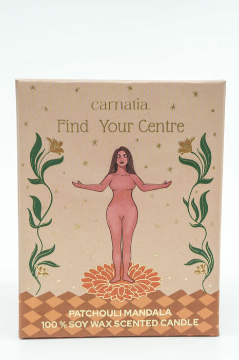 Duftkerze Find your Centre - Patchouli Mandala, 200gr, 100% Sojawachs