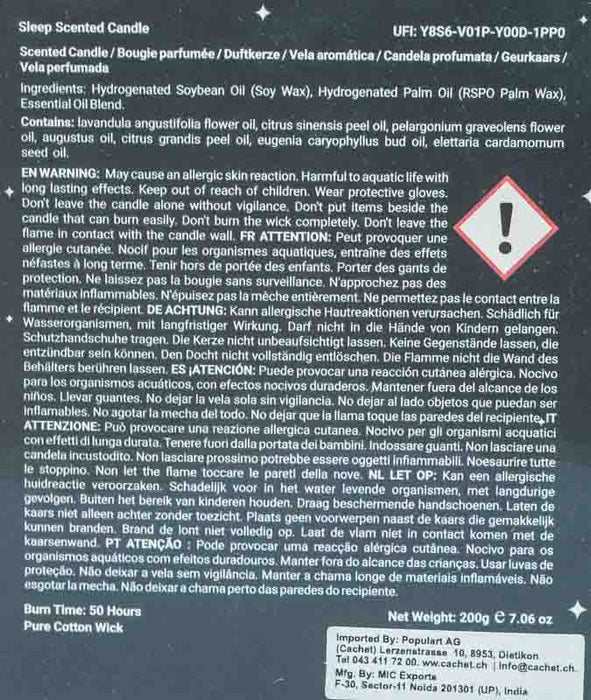 Duftkerze im Glas "Sleep - Calm your Mind, Body and Soul" 200 gr.