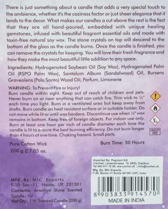 Duftkerze im Glas "Amethyst Stone" 200 gr