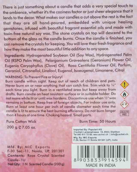 Duftkerze im Glas "Rose Quartz" 200gr