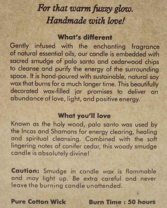 Duftkerze im Glas Organic Palo Santo & Cedar