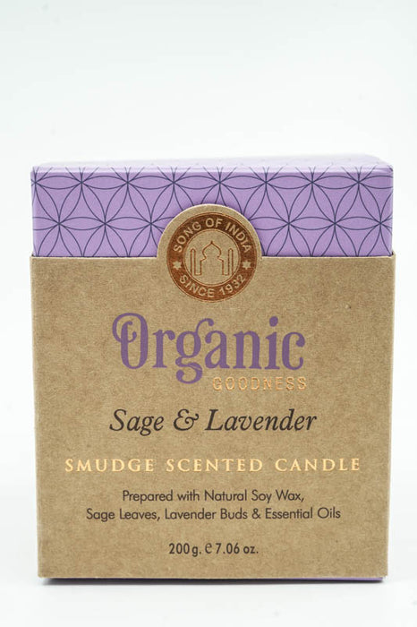 Organic scented candle in glass Sage &amp; Lavender