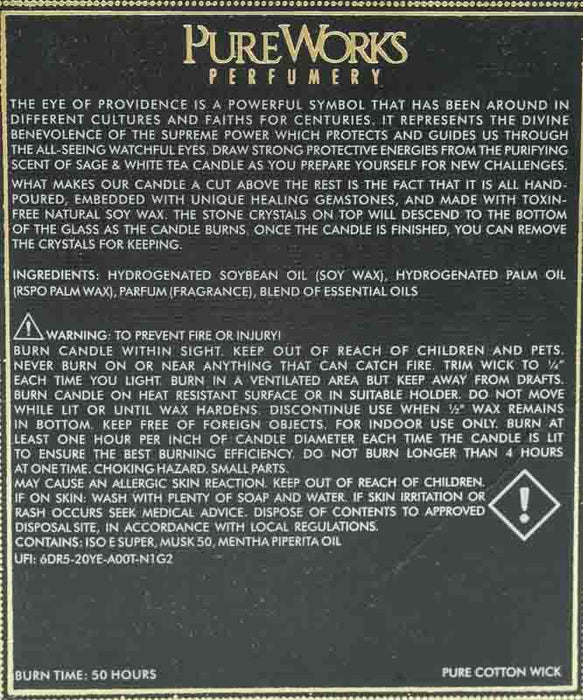 Duftkerze Esoteric Collection "EYE OF PROVIDENCE" Sage & white Tea 200g