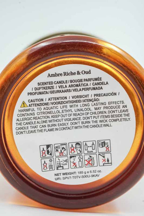 Duftkerze 185 gr. Sojawachs Ambre Riche & Oud