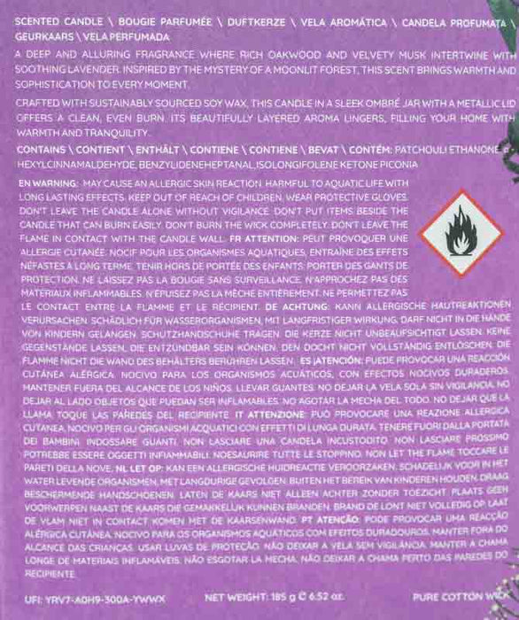 Duftkerze 185 gr. Sojawachs Bois Noir & Musc